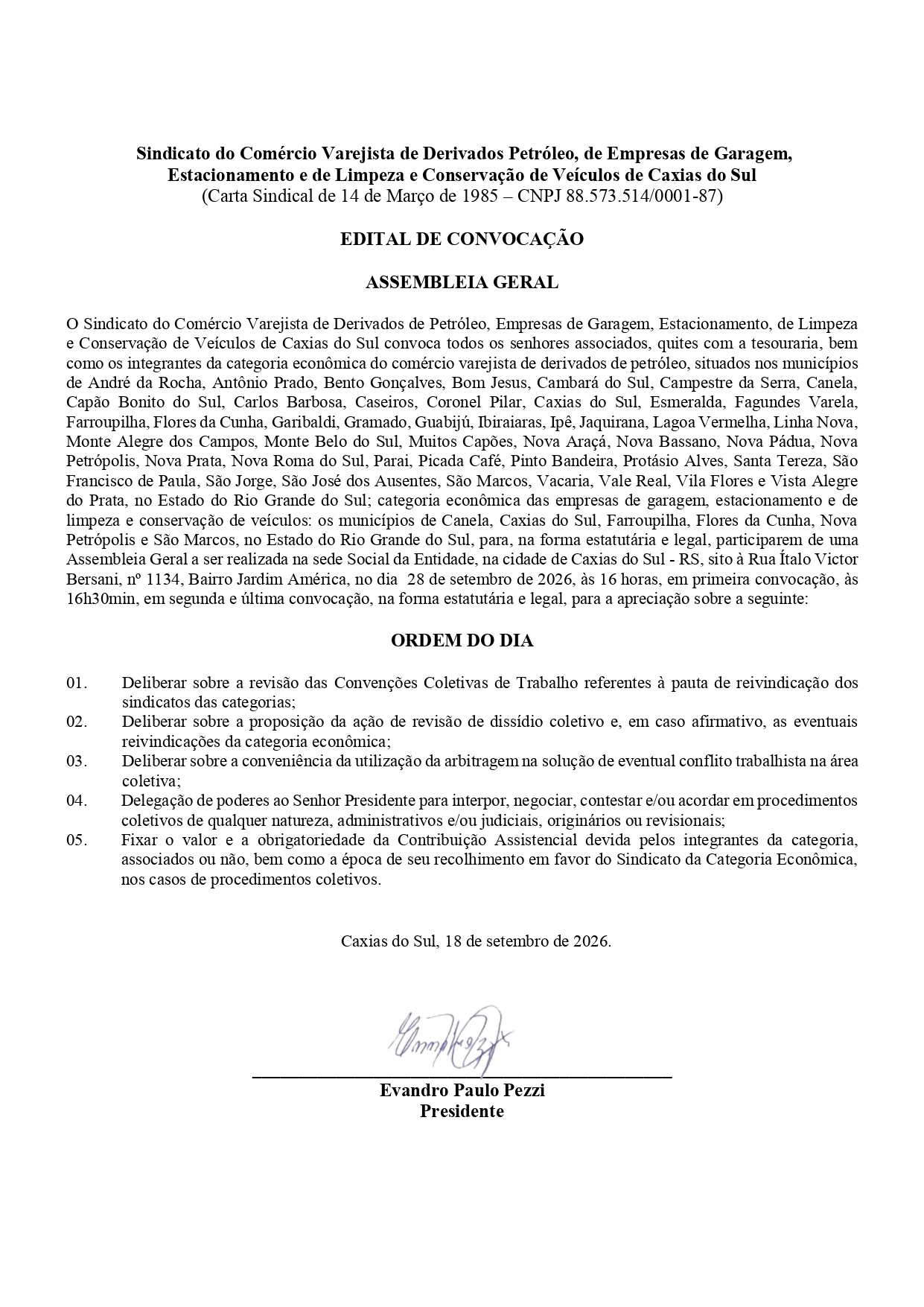 ASSEMBLEIA GERAL - CONVENÇÃO COLETIVA 2026_2027